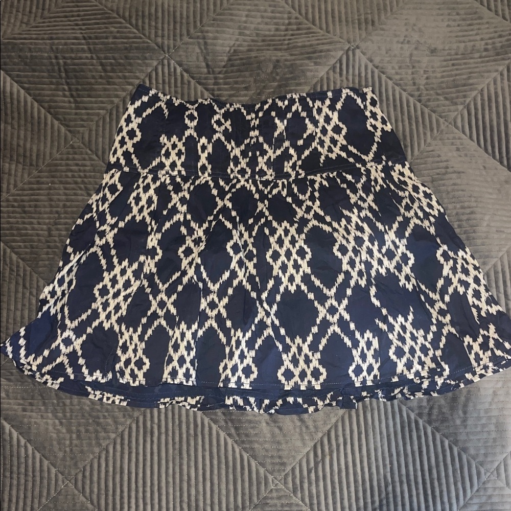 Anthropologie Navy and Cream Skirt